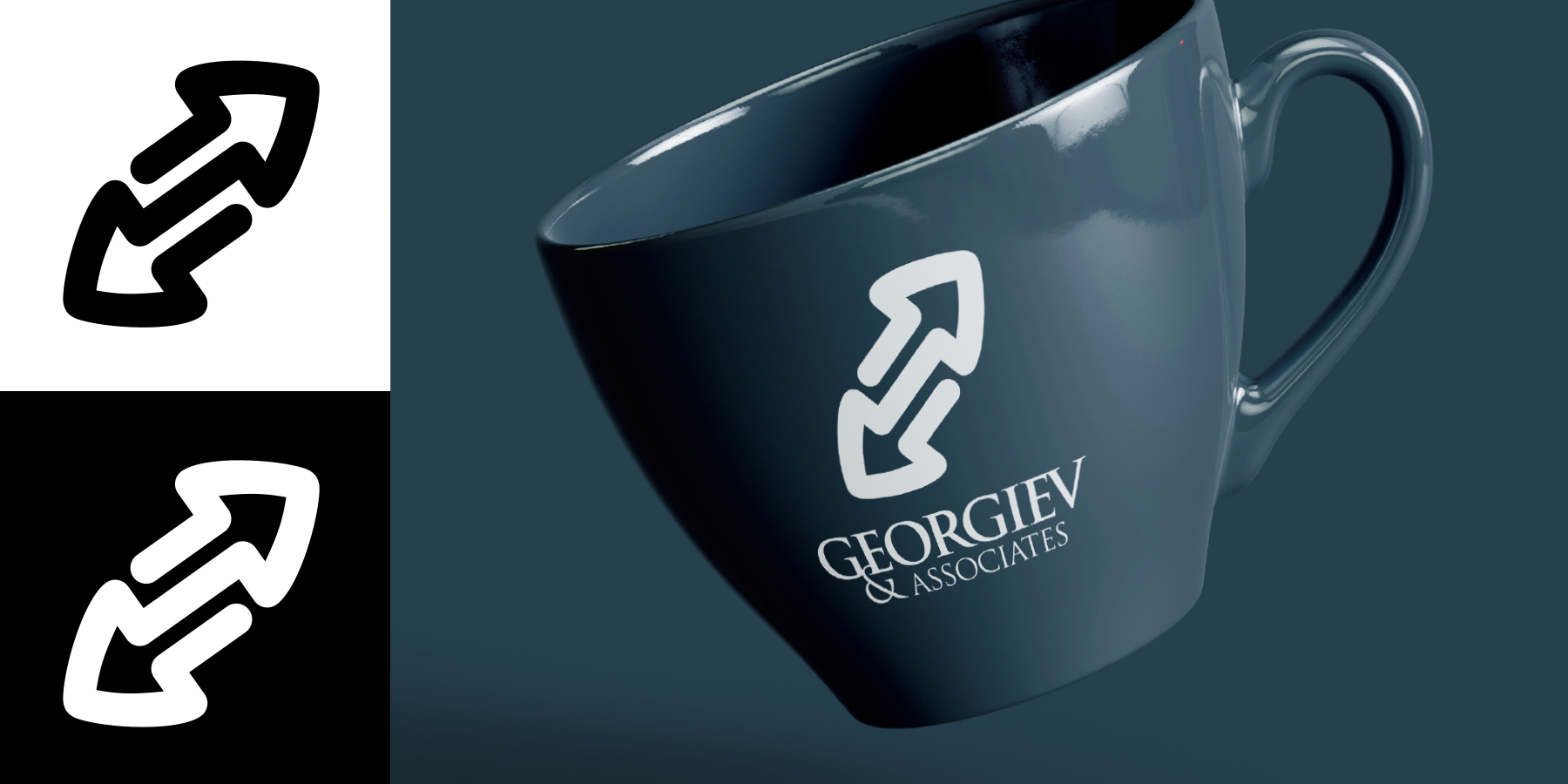 Георгиев и съдружници, Georgiev & associates, графичен знак, лого, фирмен стил, акцидентни материали