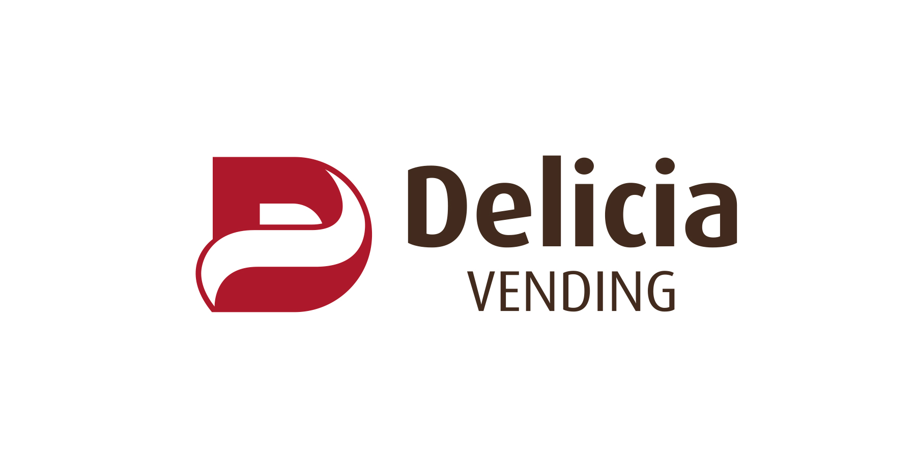 Графичен знак и логотип Delicia vending.