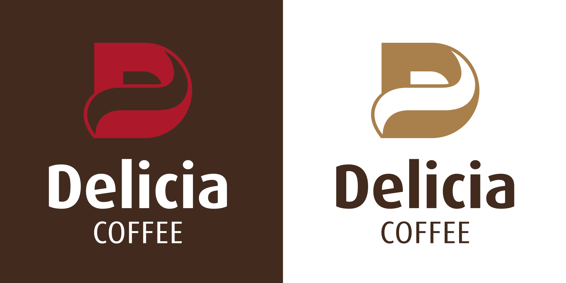 Графичен знак и логотип Delicia vending.