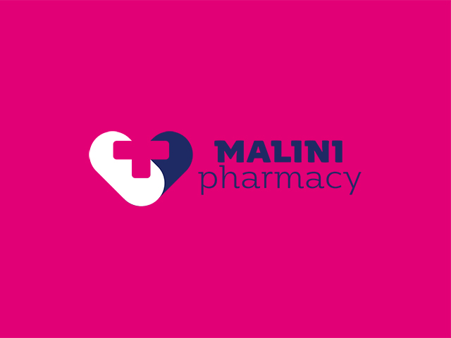 Malini Pharmacy, графичен знак, лого, фирмен стил