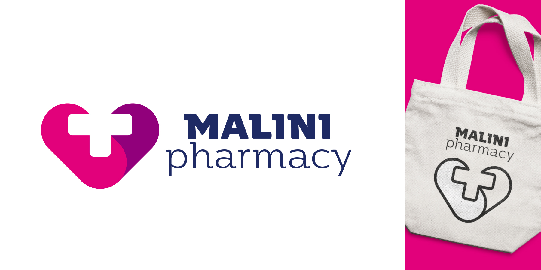 Malini Pharmacy, графичен знак, лого, фирмен стил