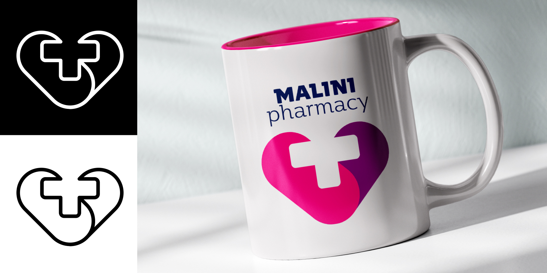 Malini Pharmacy, графичен знак, лого, фирмен стил
