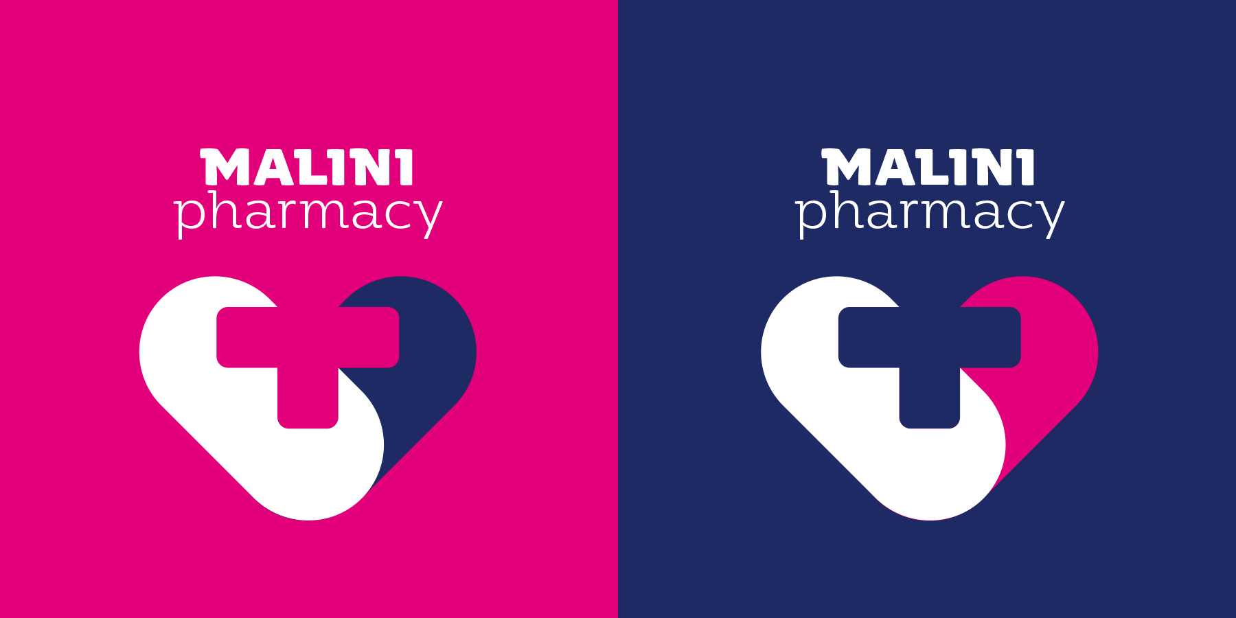 Malini Pharmacy, графичен знак, лого, фирмен стил
