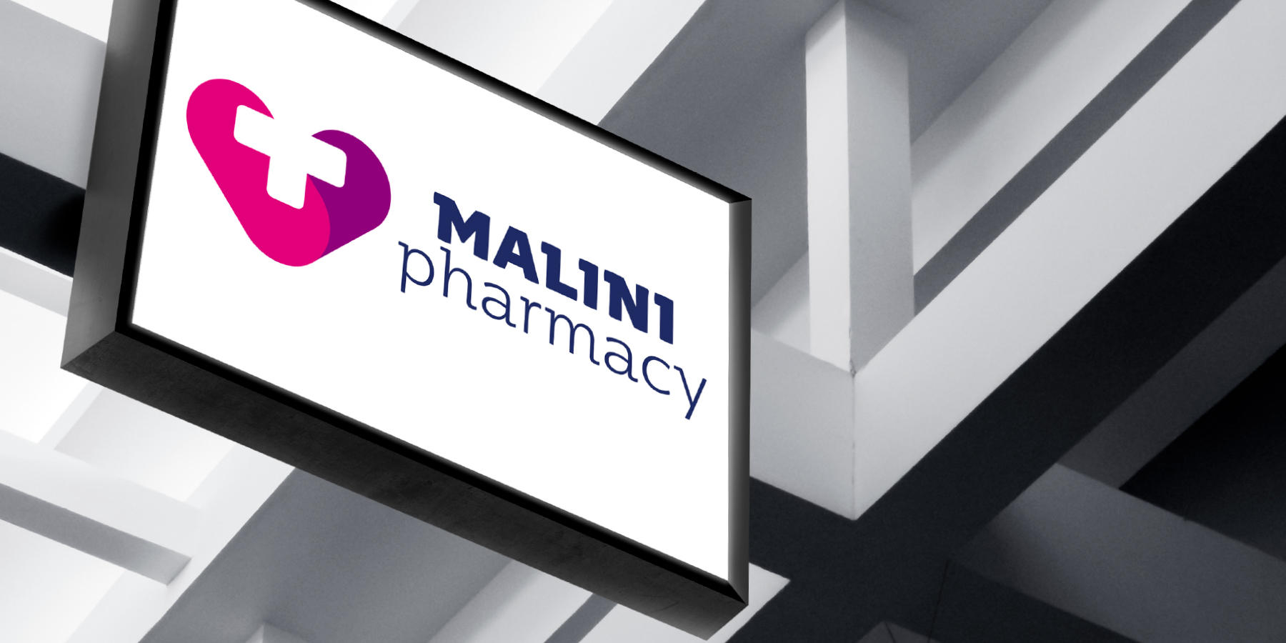 Malini Pharmacy, графичен знак, лого, фирмен стил