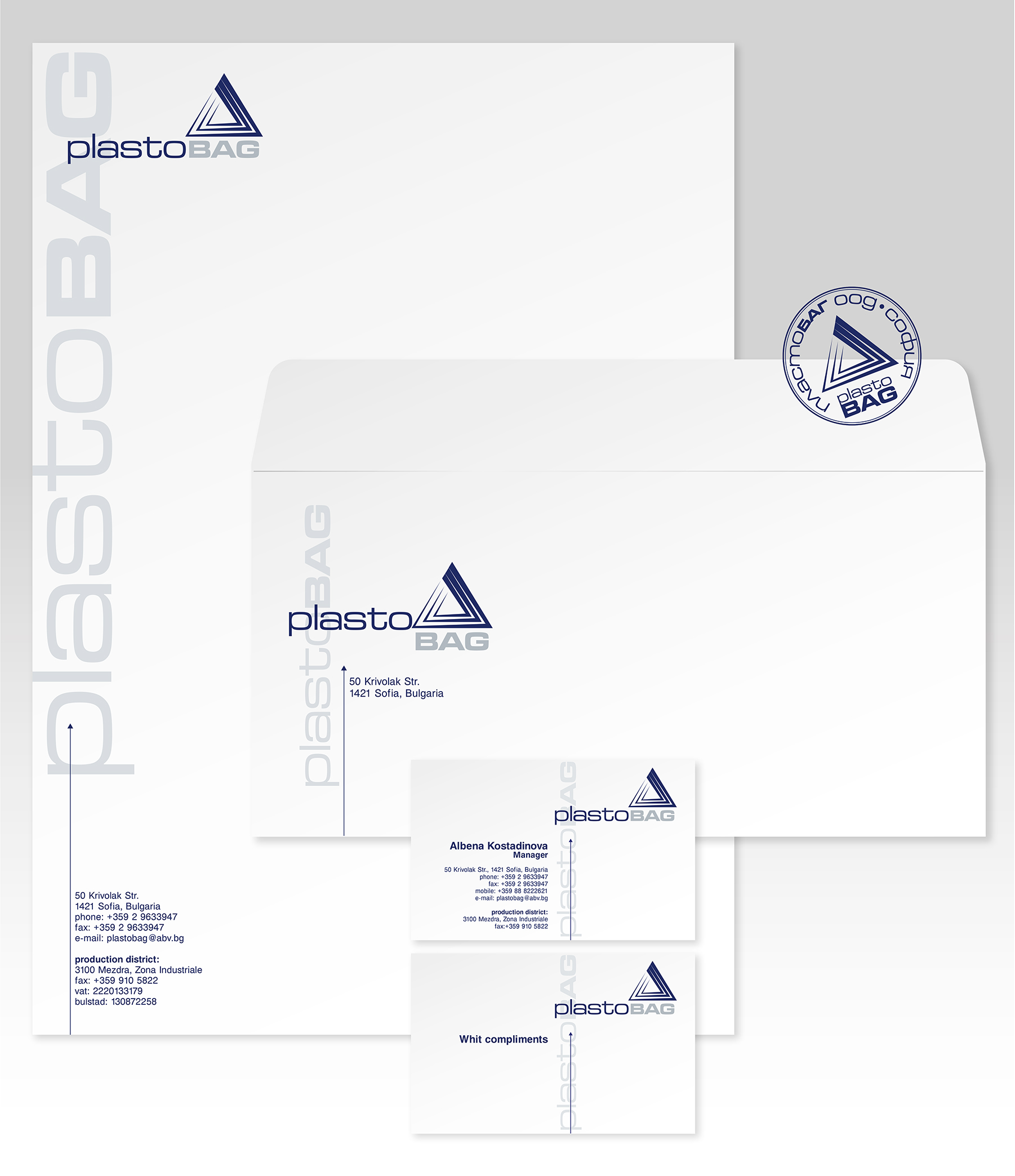 Пластобаг, Plastobag, графичен знак, лого, фирмен стил, акцидентни материали
