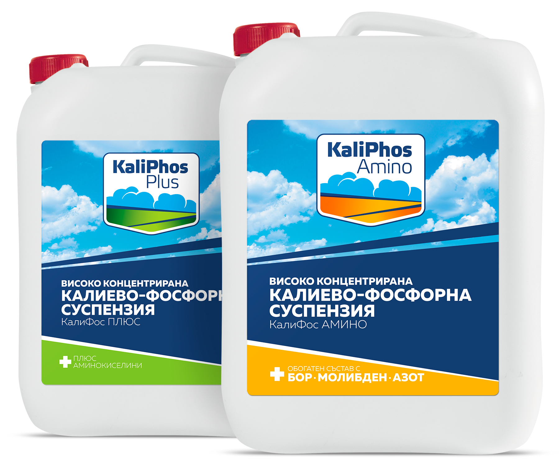 Етикет и контраетикет за Kaliphos Amino. Клиент: Екофол АД