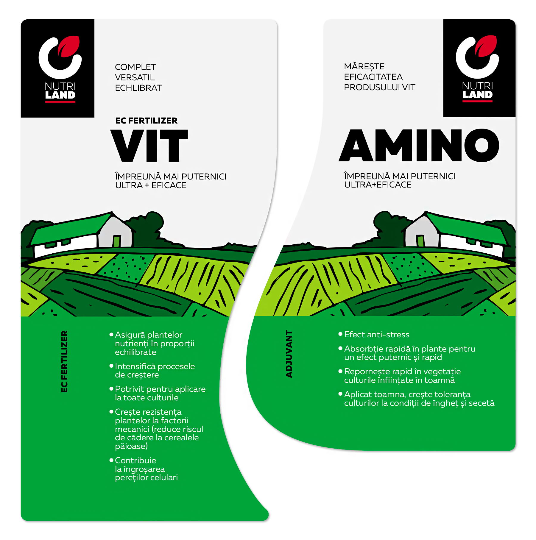 Дизайн на предни етикети за Nutriland Vit Amino Booster pack