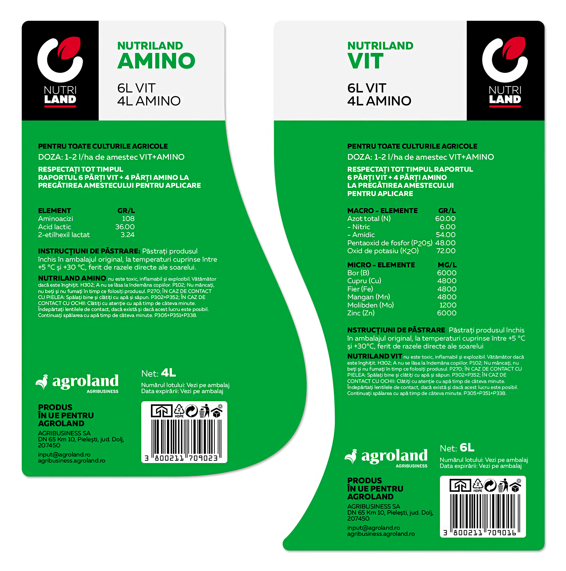 Дизайн на задни етикети за Nutriland Vit Amino Booster pack