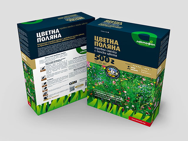 Опаковка Лактофол ботаника, Цветна поляна, 500г. Клиент: Джи Би Ем ЕООД